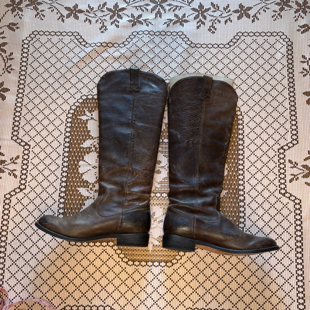 Brown Leather Knee-High Boots from Mexico